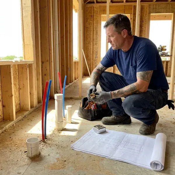 Local new construction plumbing by KFR Plumbing, Des Moines, IA