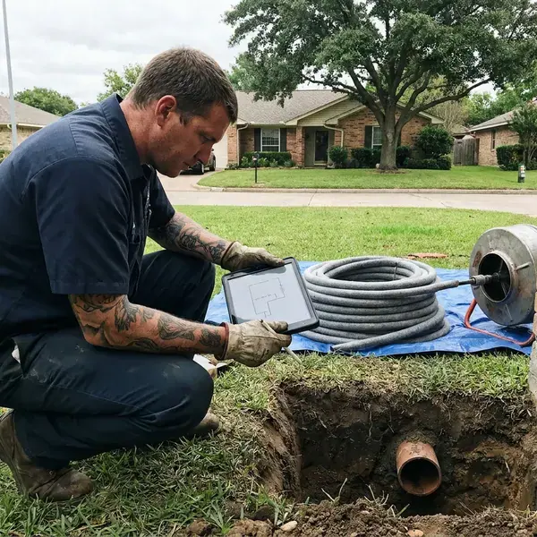 KFR Plumbing technician providing trenchless pipe repair in Cedar Rapids, IA